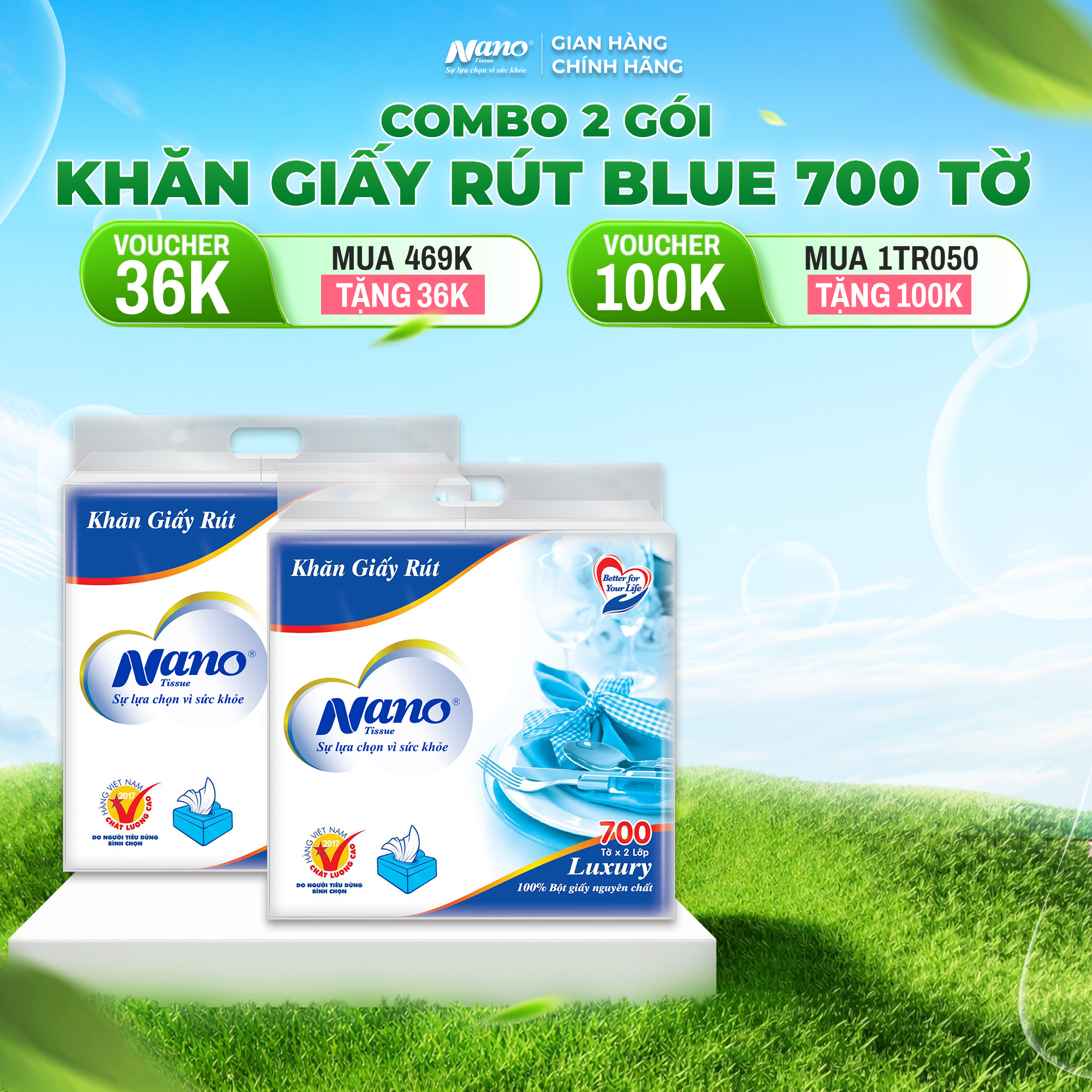 Khăn giấy rút Blue 700